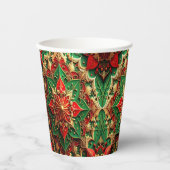 Red Green Decorative Holiday Paper Cups Pappbecher (Vorderseite)