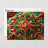 Red Green Decorative Holiday Postcard Postkarte (Vorne/Hinten)