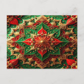 Red Green Decorative Holiday Postcard Postkarte (Vorderseite)
