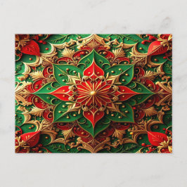 Red Green Decorative Holiday Postcard Postkarte