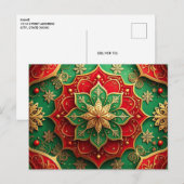 Red Green Decorative Holiday Postcard Postkarte (Vorne/Hinten)