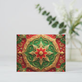 Red Green Decorative Holiday Postcard Postkarte (Stehend Vorderseite)