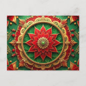 Red Green Decorative Holiday Postcard Postkarte (Vorderseite)