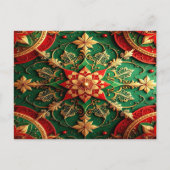 Red Green Decorative Holiday Postcard Postkarte (Vorderseite)