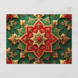 Red Green Decorative Holiday Postcard Postkarte