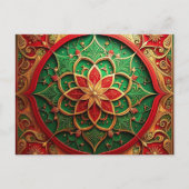 Red Green Decorative Holiday Postcard Postkarte (Vorderseite)