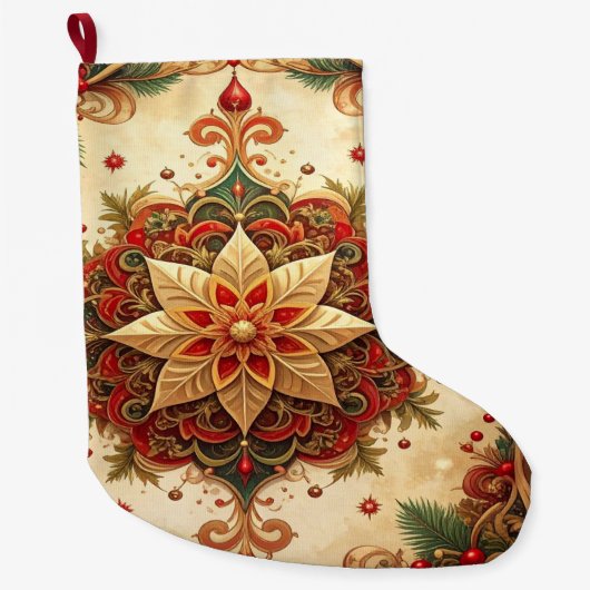 Red Green Decorative Holiday Stocking Großer Weihnachtsstrumpf (Vorderseite)
