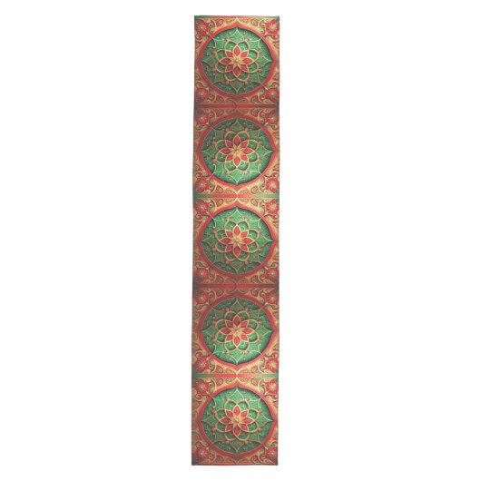 Red Green Decorative Holiday Table Runner Mittelgroßer Tischläufer (Vorderseite)