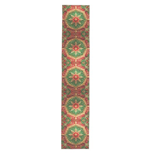 Red Green Decorative Holiday Table Runner Mittelgroßer Tischläufer (Vorderseite)