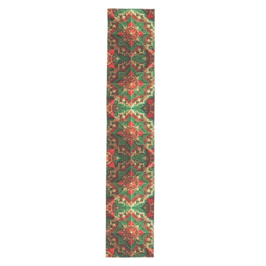 Red Green Decorative Holiday Table Runner Mittelgroßer Tischläufer (Vorderseite)