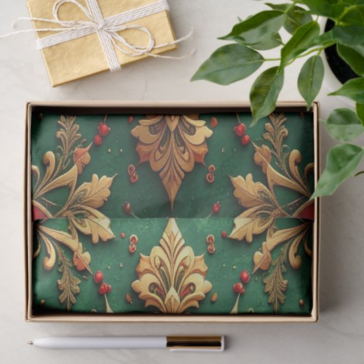 Red Green Decorative Holiday Tissue Paper Seidenpapier (Geschenk)