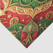 Red Green Decorative Holiday Tissue Paper Seidenpapier (Detail)