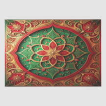 Red Green Decorative Holiday Tissue Paper