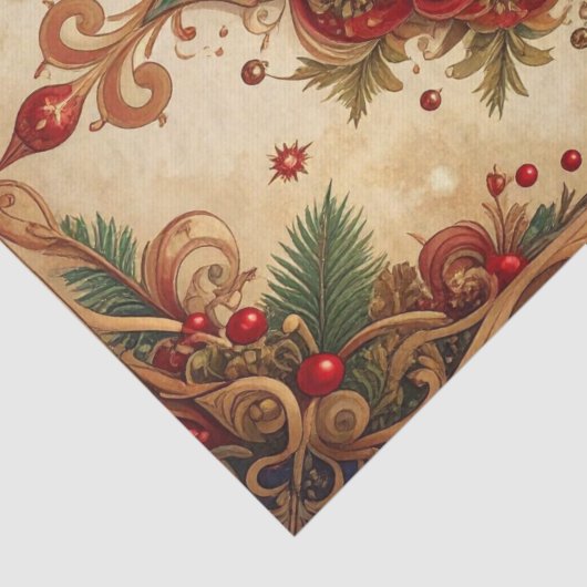 Red Green Decorative Holiday Tissue Paper Seidenpapier (Detail)