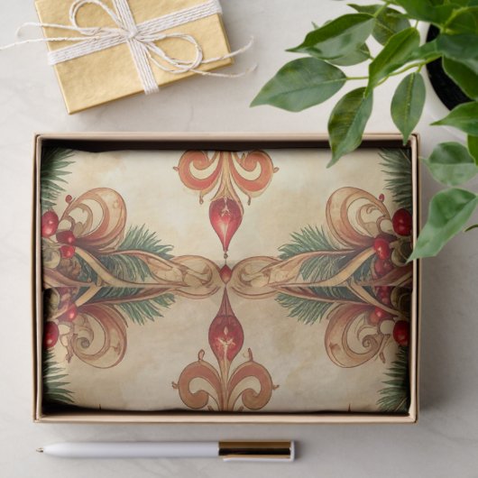 Red Green Decorative Holiday Tissue Paper Seidenpapier (Geschenk)