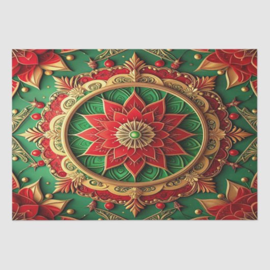Red Green Decorative Holiday Tissue Paper Seidenpapier (Vorderseite)