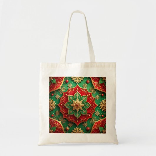 Red Green Decorative Holiday Tote Bag Tragetasche (Vorne)