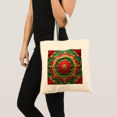 Red Green Decorative Holiday Tote Bag Tragetasche (Vorderseite (Produkt))