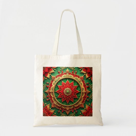Red Green Decorative Holiday Tote Bag Tragetasche (Vorne)