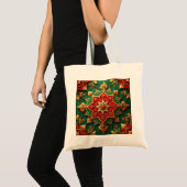 Red Green Decorative Holiday Tote Bag Tragetasche (Vorderseite (Produkt))