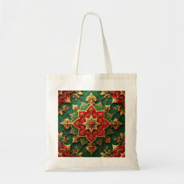 Red Green Decorative Holiday Tote Bag Tragetasche
