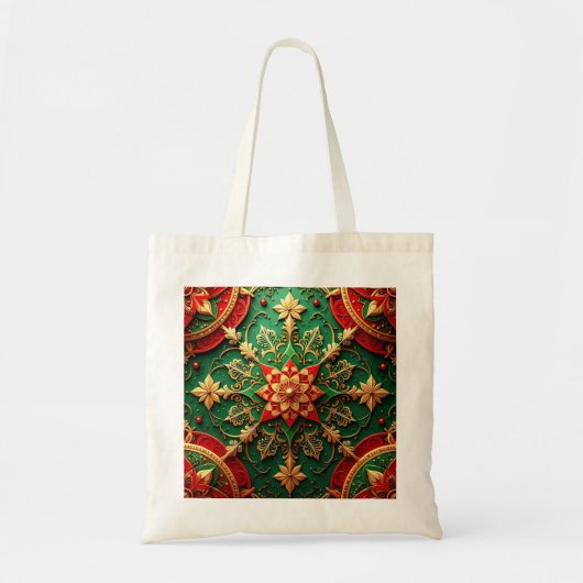 Red Green Decorative Holiday Tote Bag Tragetasche (Vorne)