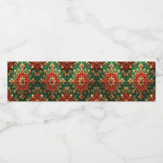 Red Green Decorative Holiday Wasserflaschenetikett (Einzelnes Label)