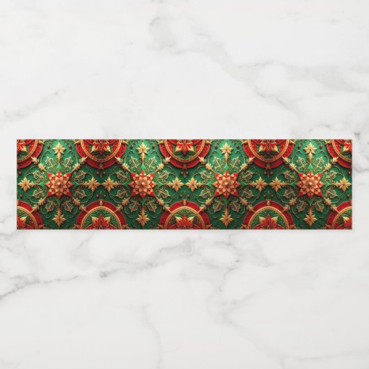 Red Green Decorative Holiday Wasserflaschenetikett (Einzelnes Label)