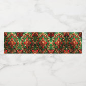 Red Green Decorative Holiday Wasserflaschenetikett (Einzelnes Label)
