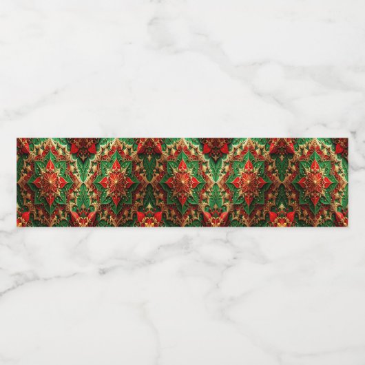 Red Green Decorative Holiday Wasserflaschenetikett (Einzelnes Label)