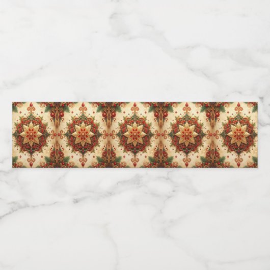 Red Green Decorative Holiday Wasserflaschenetikett (Einzelnes Label)