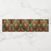 Red Green Decorative Holiday Wasserflaschenetikett (Einzelnes Label)