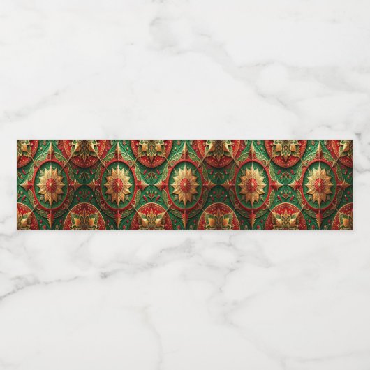 Red Green Decorative Holiday Wasserflaschenetikett (Einzelnes Label)