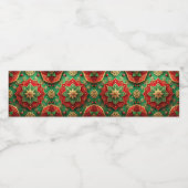 Red Green Decorative Holiday Wasserflaschenetikett (Einzelnes Label)