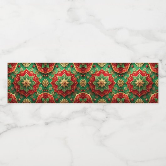 Red Green Decorative Holiday Wasserflaschenetikett (Einzelnes Label)