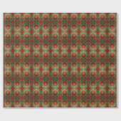 Red Green Decorative Holiday Wrapping Paper Geschenkpapier (Flach)