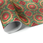 Red Green Decorative Holiday Wrapping Paper Geschenkpapier (Rolleneckpunkt)