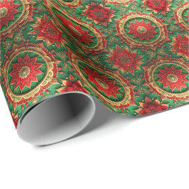 Red Green Decorative Holiday Wrapping Paper Geschenkpapier
