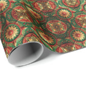 Red Green Decorative Holiday Wrapping Paper Geschenkpapier (Rolleneckpunkt)