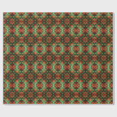 Red Green Decorative Holiday Wrapping Paper Geschenkpapier (Flach)