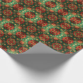 Red Green Decorative Holiday Wrapping Paper Geschenkpapier (Ecke)
