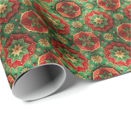 Red Green Decorative Holiday Wrapping Paper Geschenkpapier