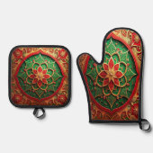 Red Green Decorative Ofenhandschuh & Topflappen-Set (Vorderseite)