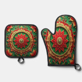Red Green Decorative Ofenhandschuh & Topflappen-Set (Vorderseite)