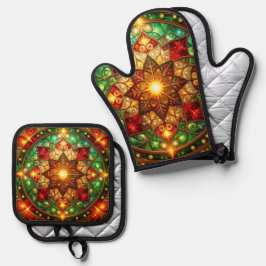 Red Green Decorative Ofenhandschuh & Topflappen-Set