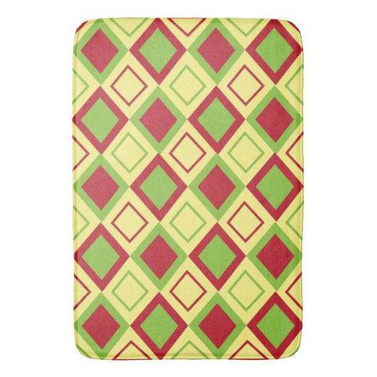 Red Green Diamond Geometric Badematte (Vorderseite Vertikal)
