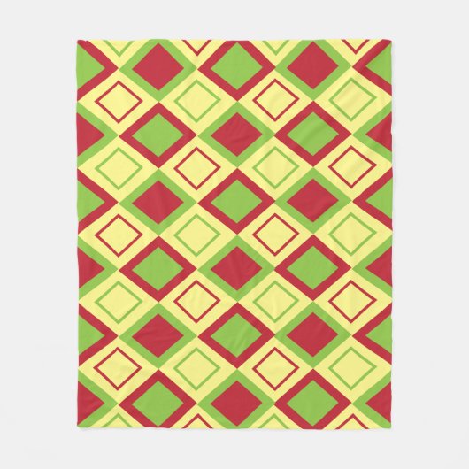 Red Green Diamond Geometric Fleecedecke (Vorderseite)