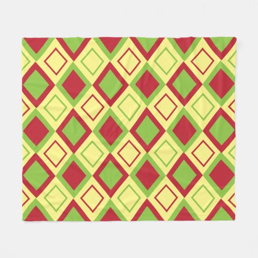 Red Green Diamond Geometric Fleecedecke (Vorderseite (Horizontal))