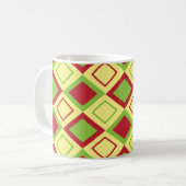 Red Green Diamond Geometric Kaffeetasse (Vorderseite Links)