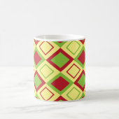 Red Green Diamond Geometric Kaffeetasse (Mittel)